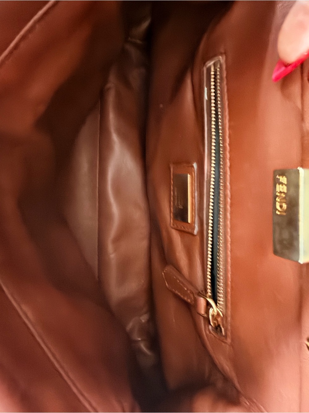 Fendi Peekaboo Mini Brown Leather Top Handle Crossbody Bag Gold Hardware - Picture 12 of 15